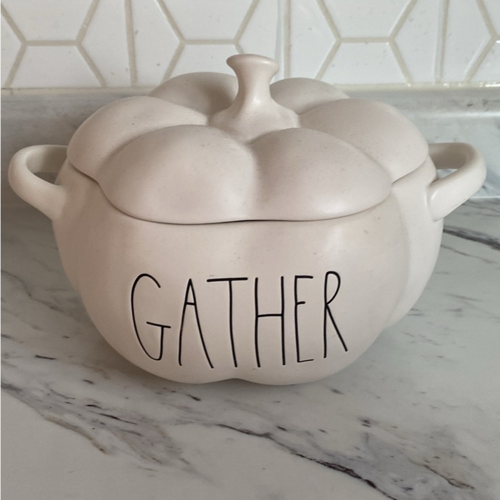 Rae Dunn White Pumpkin Casserole Dish